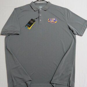 New 2XL LSU Gray Callaway Men's db #21L Golf Polo Shirt